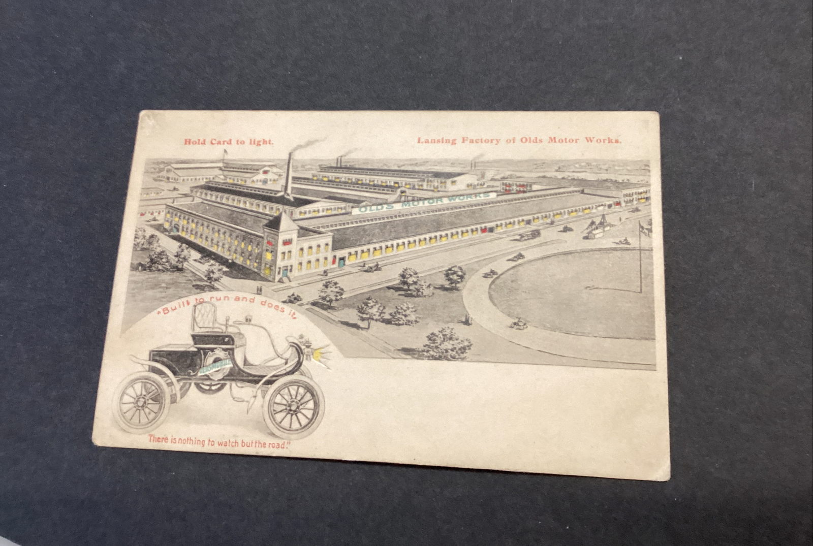 Oldsmobile Factory Lansing MI HOLD TO LIGHT POSTCARD Olds Motor Works Car Auto Oldsmobile Factory Lansing MI HOLD TO LIGHT POSTCARD Olds Motor Works Car Auto