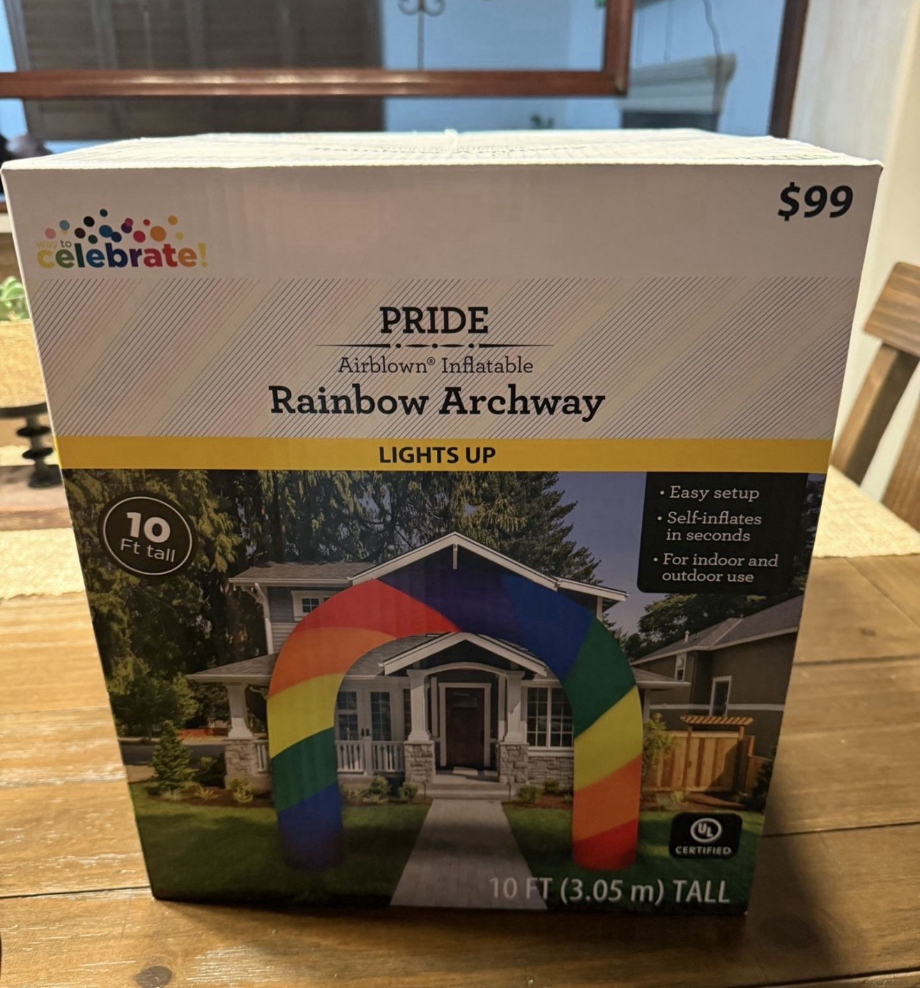 Way to Celebrate Pride Inflatable Rainbow Archway 10 ft Lights Up Way to Celebrate Pride Inflatable Rainbow Archway 10 ft Lights Up