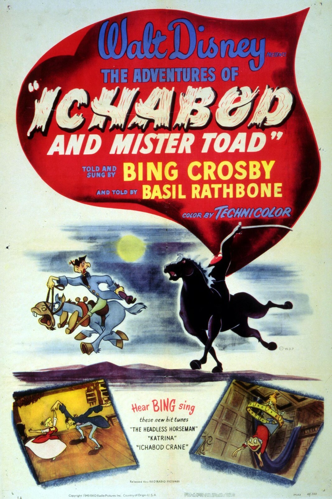1949 Walt Disney The Adventures Of Ichabod & Mr. Toad Headless Horseman 🎃🐴🎃 1949 Walt Disney The Adventures Of Ichabod & Mr. Toad Headless Horseman 🎃🐴🎃
