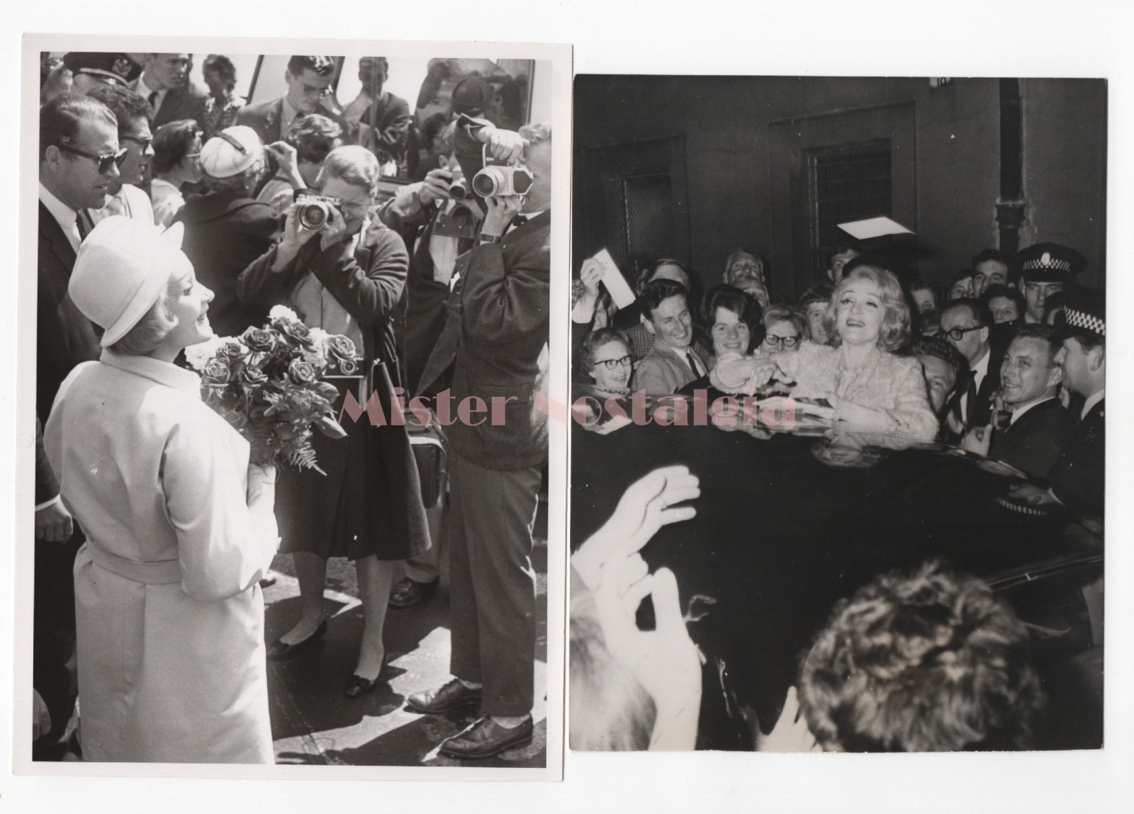 Marlene Dietrich 1950s–60s Fan Greeting & Press Arrival – 2 Photo Set