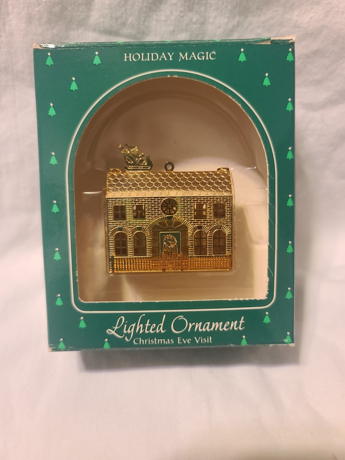 (C) 1985 Hallmark Holiday Magic Lighted Christmas Ornament Christmas Eve Visit (C) 1985 Hallmark Holiday Magic Lighted Christmas Ornament Christmas Eve Visit