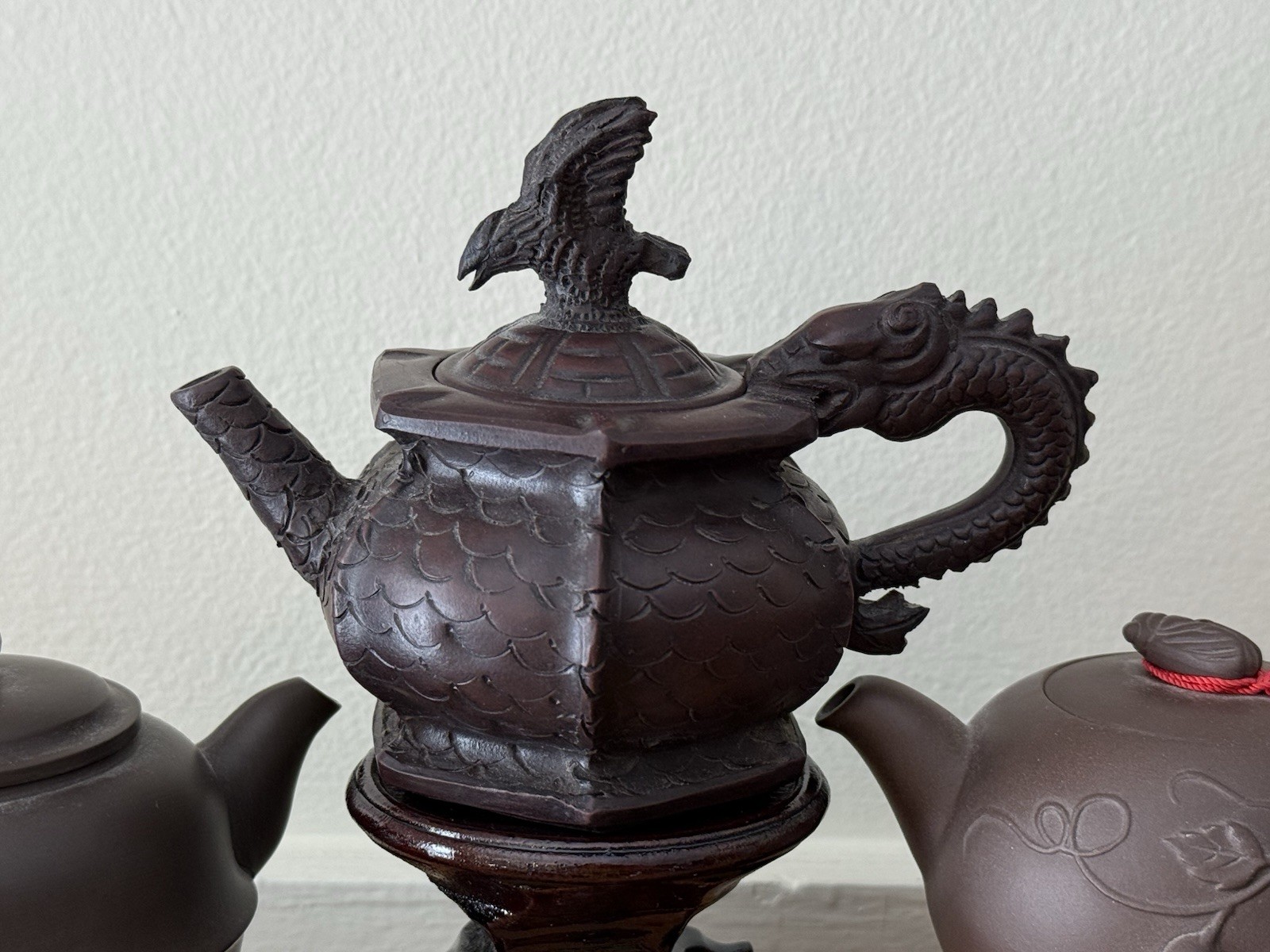 NEW. Never used. Chinese Purple Clay Dragon Teapot. I purchased in Tawain. NEW. Never used. Chinese Purple Clay Dragon Teapot. I purchased in Tawain.