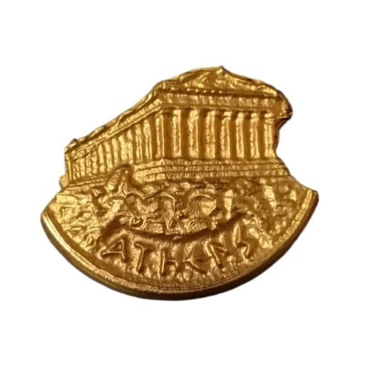 Acropolis of Athens Greece Gold Tone Travel Souvenir Pin
