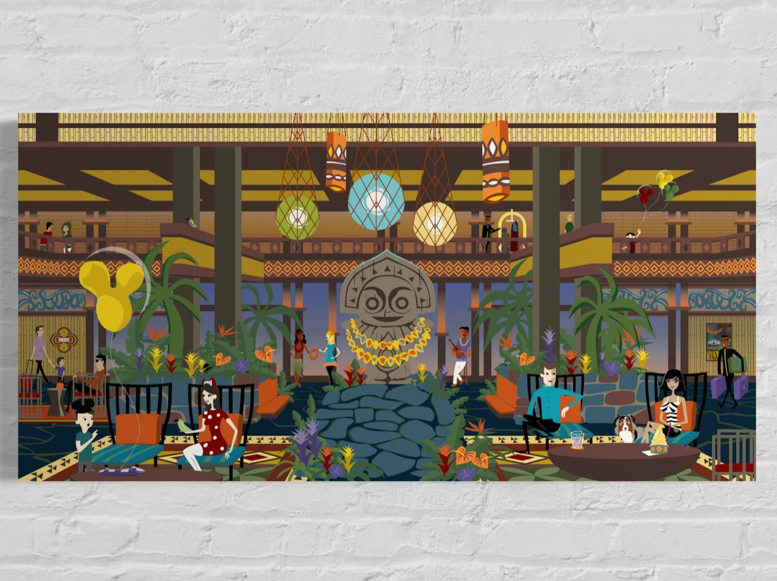 Polynesian Village Resort Lobby 36x18 Walt Disney World Shag Inspired Poster Art Polynesian Village Resort Lobby 36x18 Walt Disney World Shag Inspired Poster Art