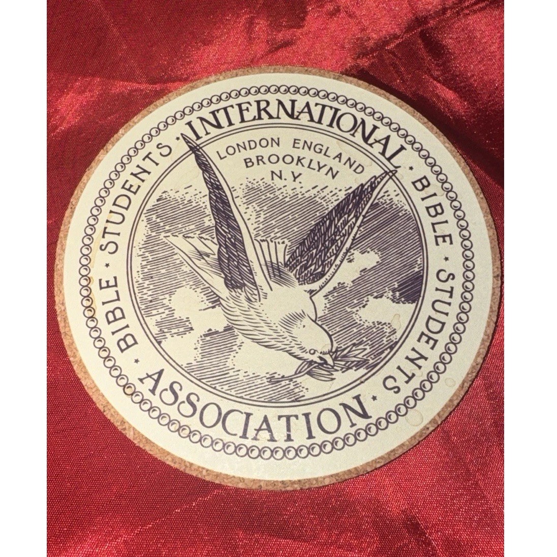 IBSA Seal Design Cork Coaster (1) Watchtower, Bible Students unique and cool. IBSA Seal Design Cork Coaster (1) Watchtower, Bible Students unique and cool.