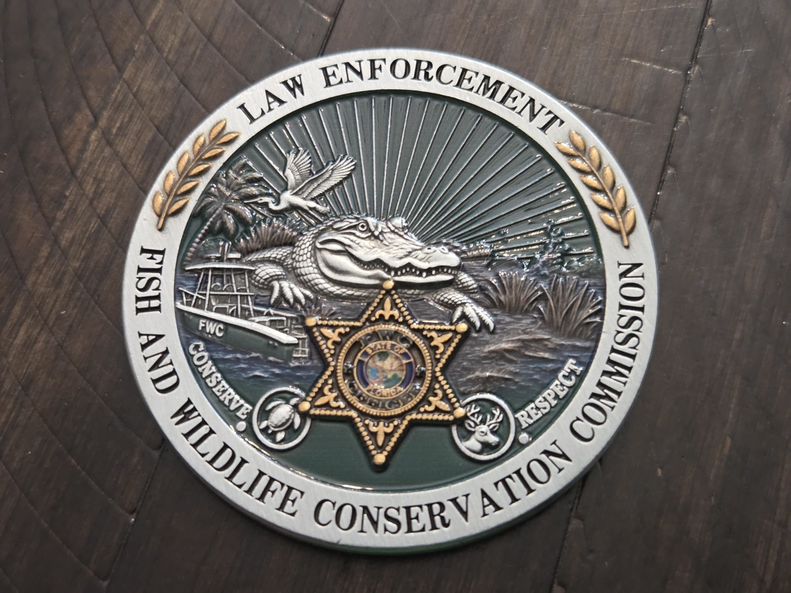 FL FWC Fish & Wildlife Conservation Commission Law Enforcement Challenge Coin