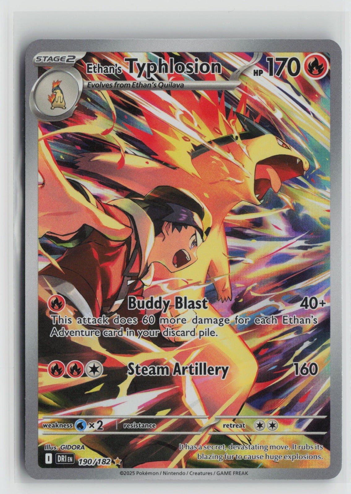 Ethan's Typhlosion - Illustration Rare Holo DRI 190/182 NM Ethan's Typhlosion - Illustration Rare Holo DRI 190/182 NM
