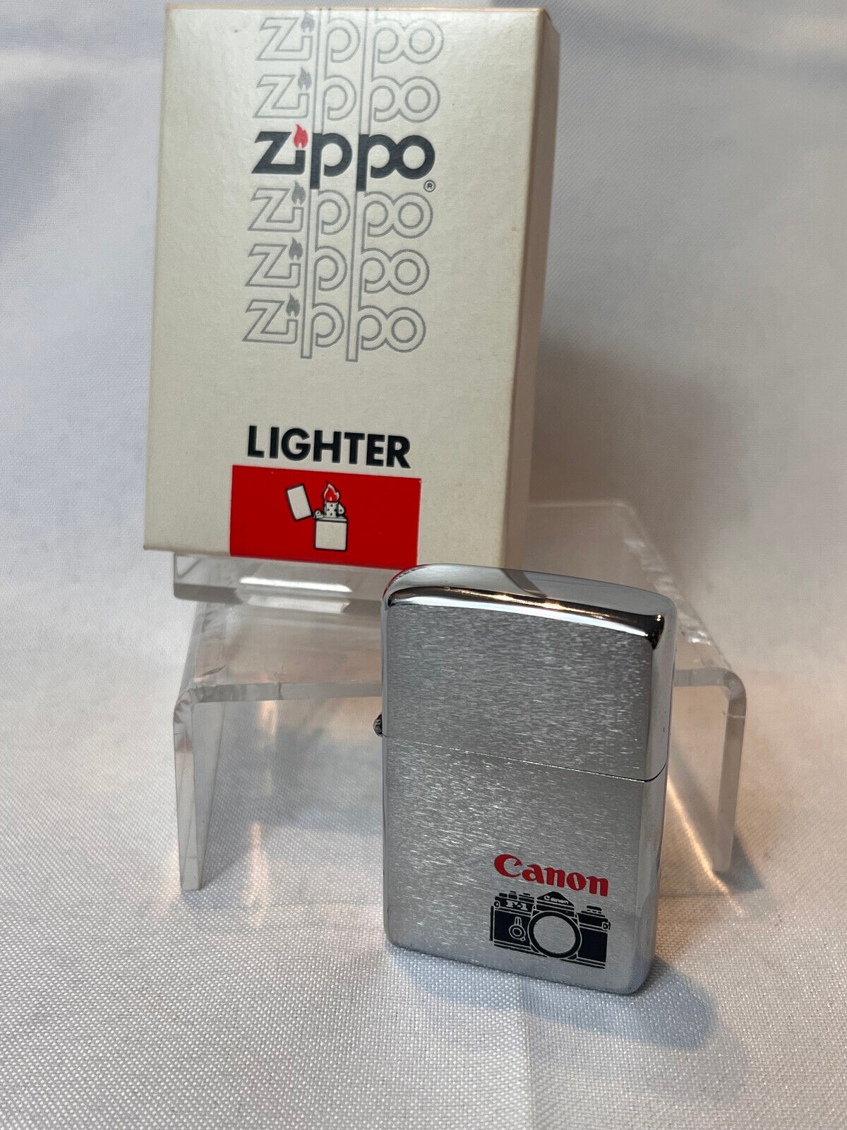 1978 Zippo Canon Camera Lighter Unfired Advertising In Original Box