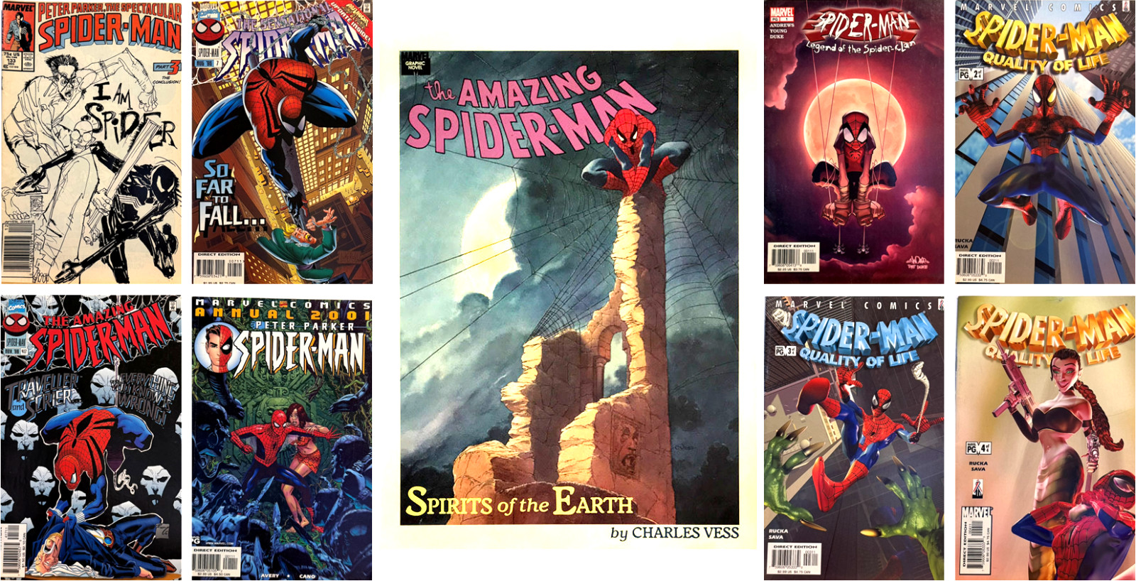 Spider-Man Lot 9 Marvel Comics Book ASM #417 Spectacular #133 Spider-Clan Vess