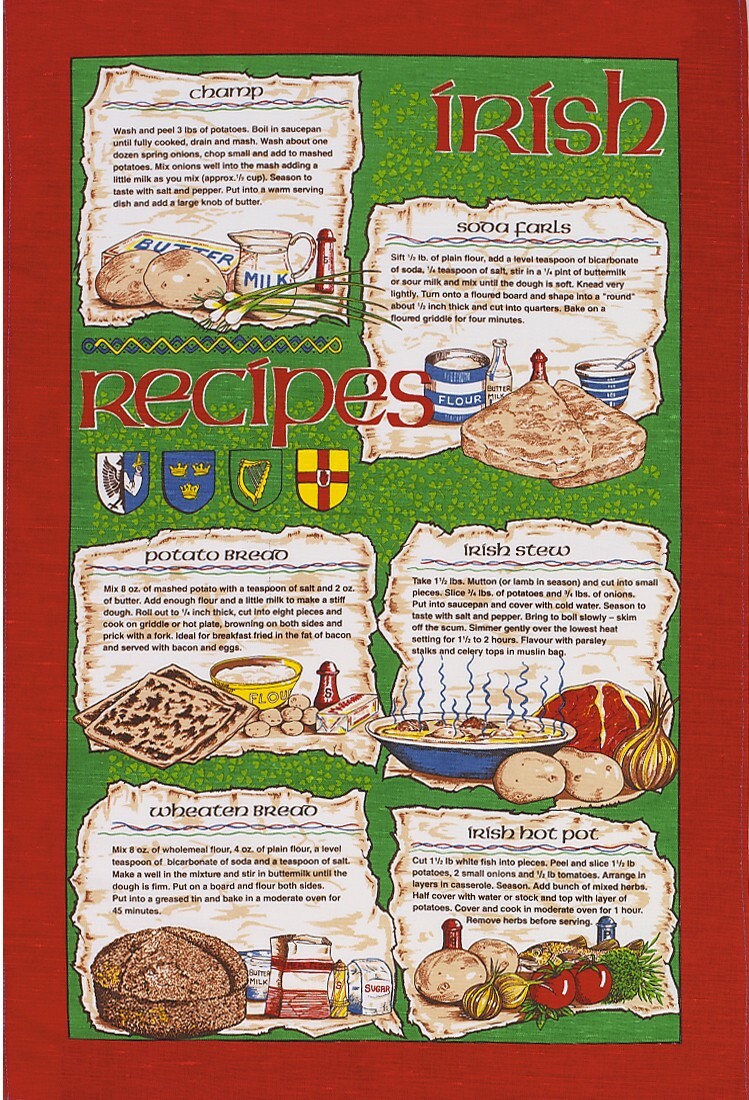 Samuel Lamont Irish Recipes Linen Union Tea Towel Samuel Lamont Irish Recipes Linen Union Tea Towel