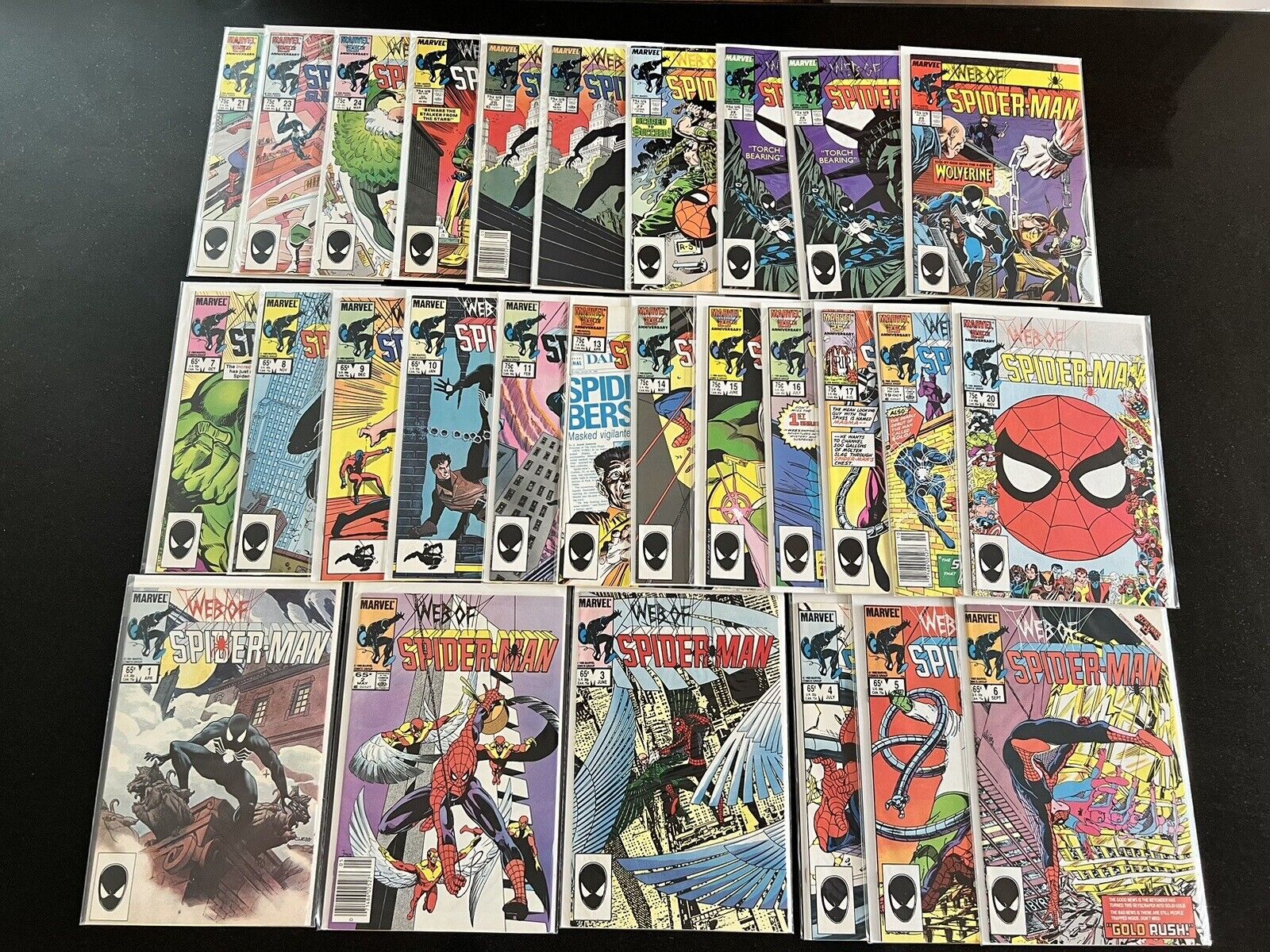 Web of Spider-Man Lot of 28 Comics #1-29 Marvel Key Near Complete High Grade