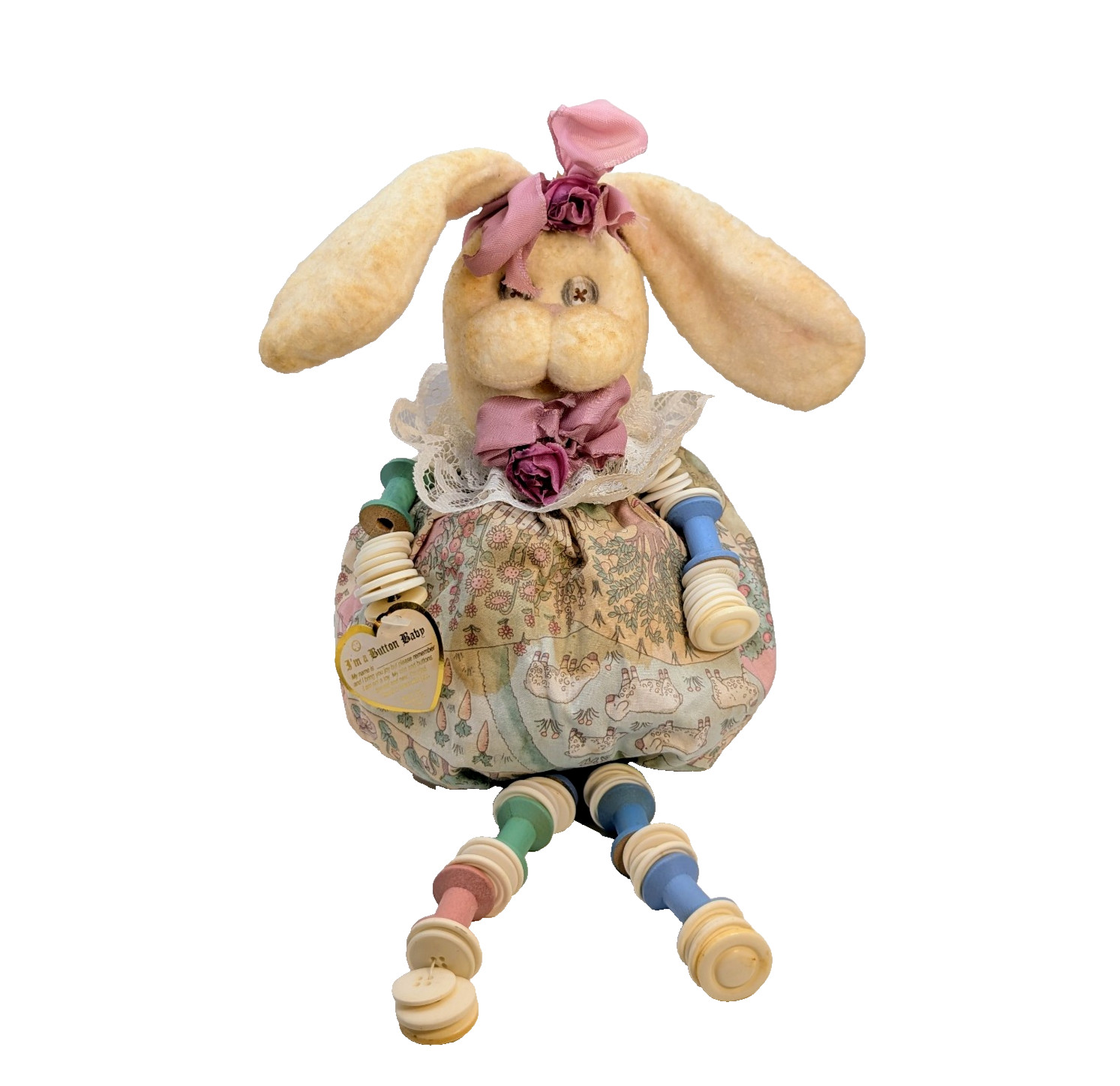 Vintage 90's I'm A Button Baby Shelf Rabbit Vintage 90's I'm A Button Baby Shelf Rabbit