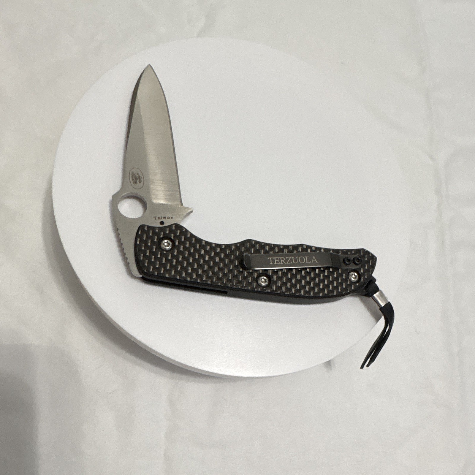 Spyderco Terzuola C131CFP Carbon Fiber CPM S90V Pocketknife Plain Edge