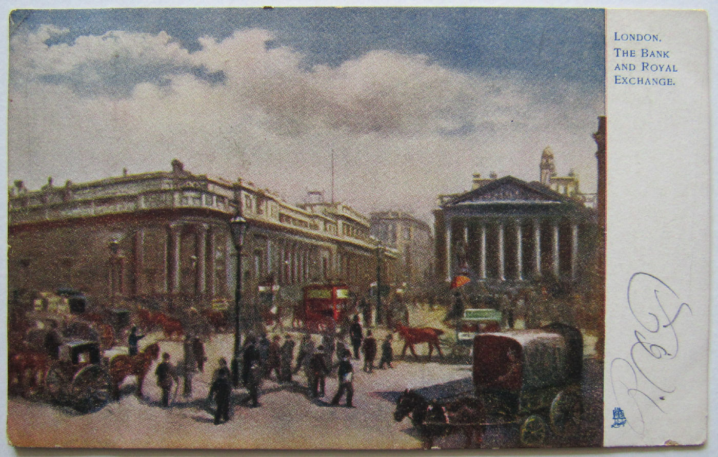 London Bank Royal Exchange England UK Postcard 1908 Raphael Tuck & Sons
