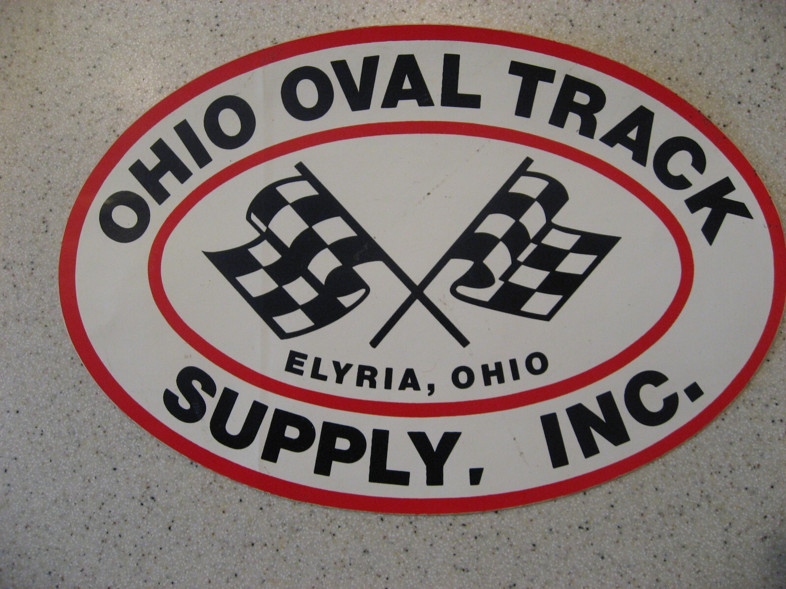 Vtg Ohio Oval Track Supply, Inc Elyria, Ohio Sticker Decal 7.75\ Vtg Ohio Oval Track Supply, Inc Elyria, Ohio Sticker Decal 7.75\