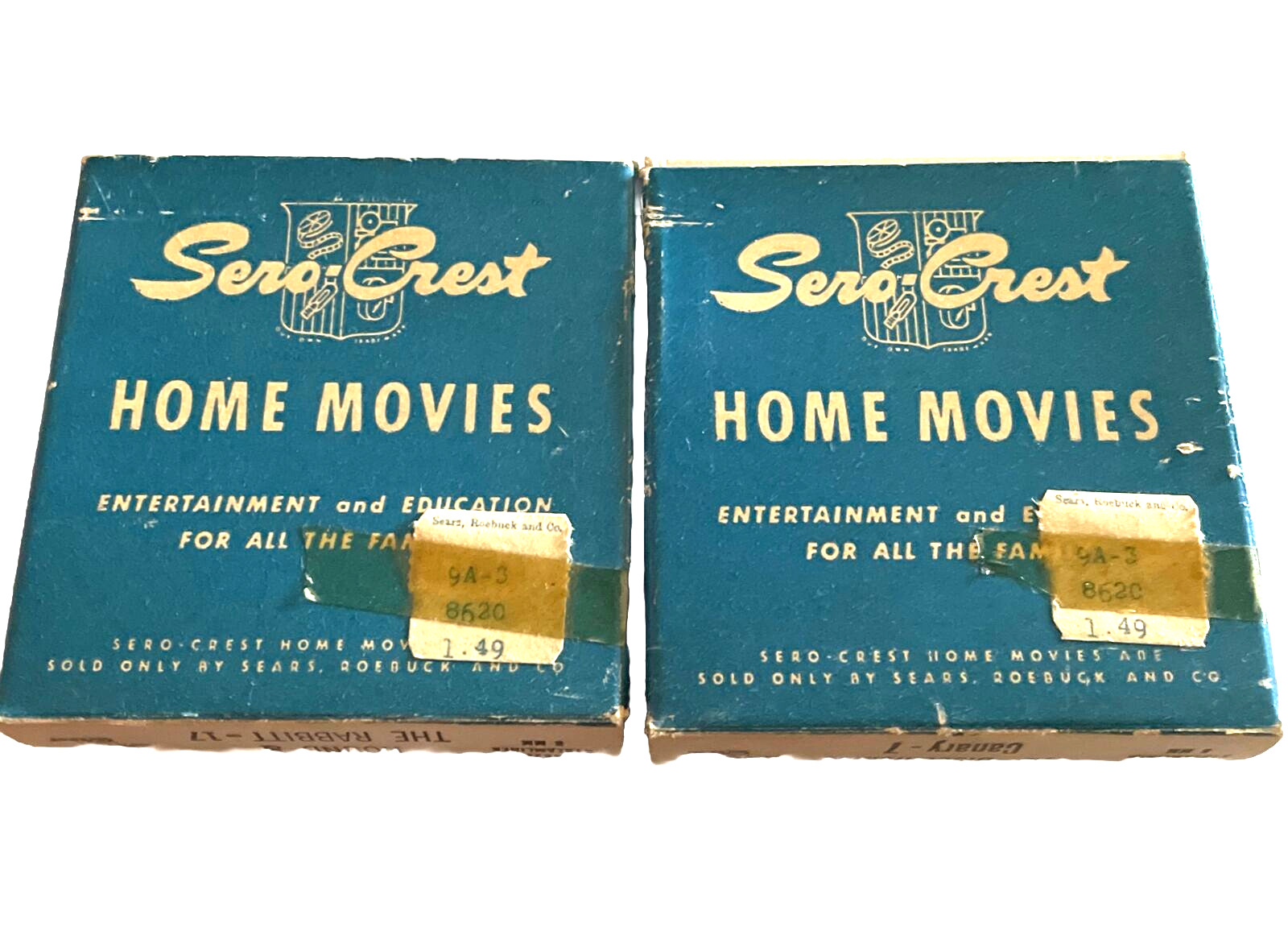 Vintage 8mm Film & Box Sero-Crest Cartoon Movies Hound & The Rabbit, Canary