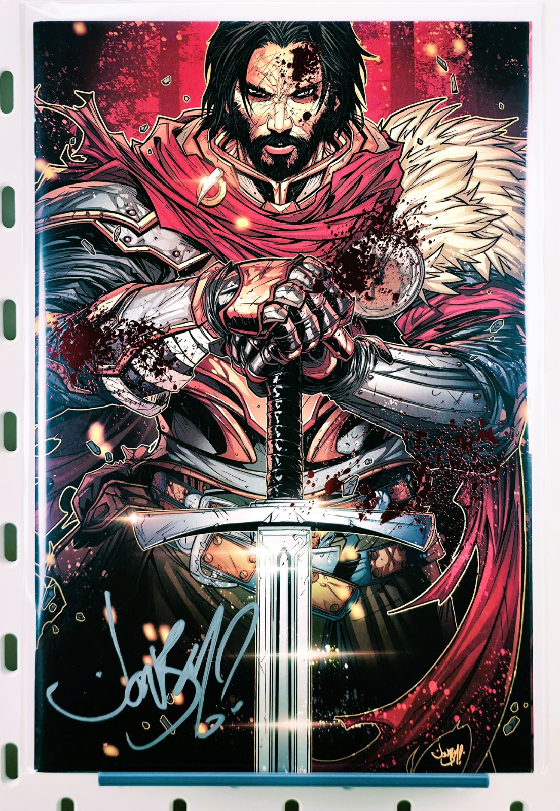 BRZRKR LIGHT DRAWS BREATH #1 SDCC SIGNED JONBOY MEYERS RED SPOT FOIL 1:100 COA