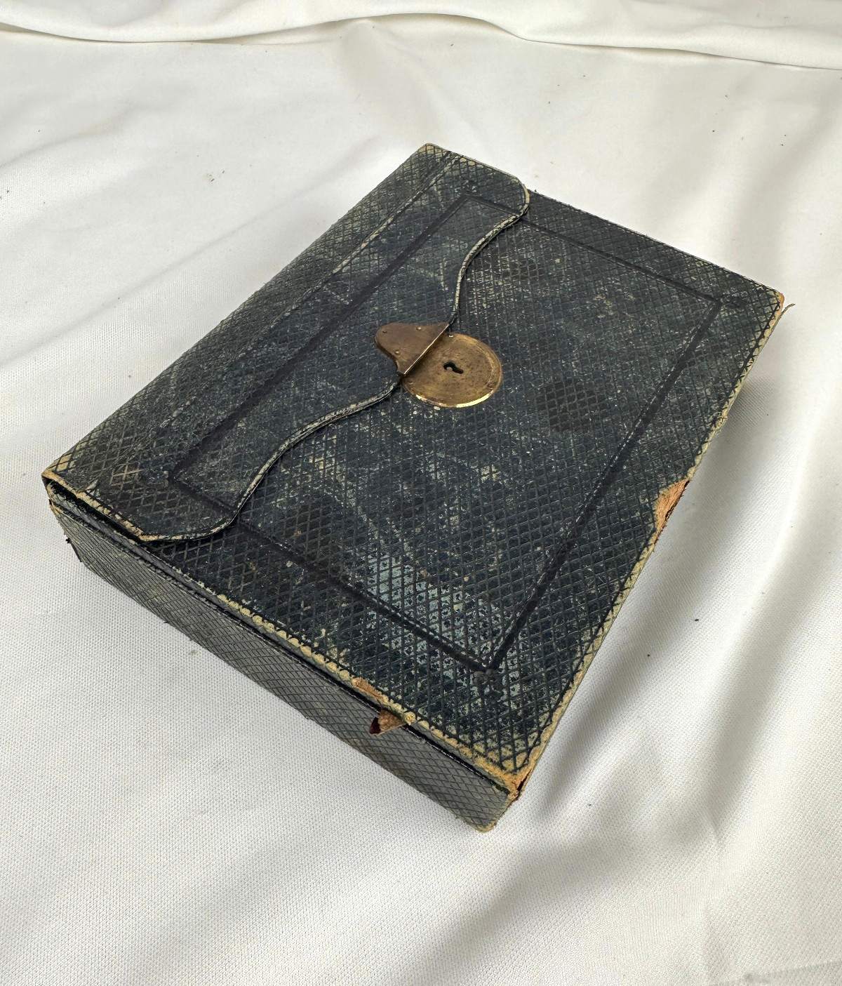 Antique 1880's Victorian Leather Bound Correspondance Letter Box w/ Old Wallet Antique 1880's Victorian Leather Bound Correspondance Letter Box w/ Old Wallet