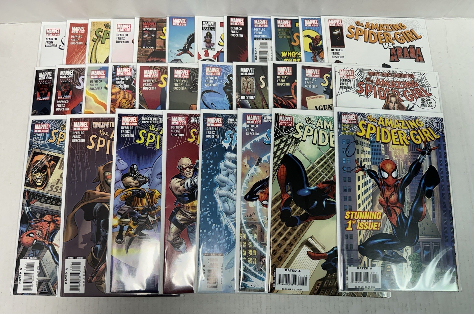 AMAZING SPIDER-GIRL #1-30 Complete Set Marvel Comics 2006 Key #19 Error Variant