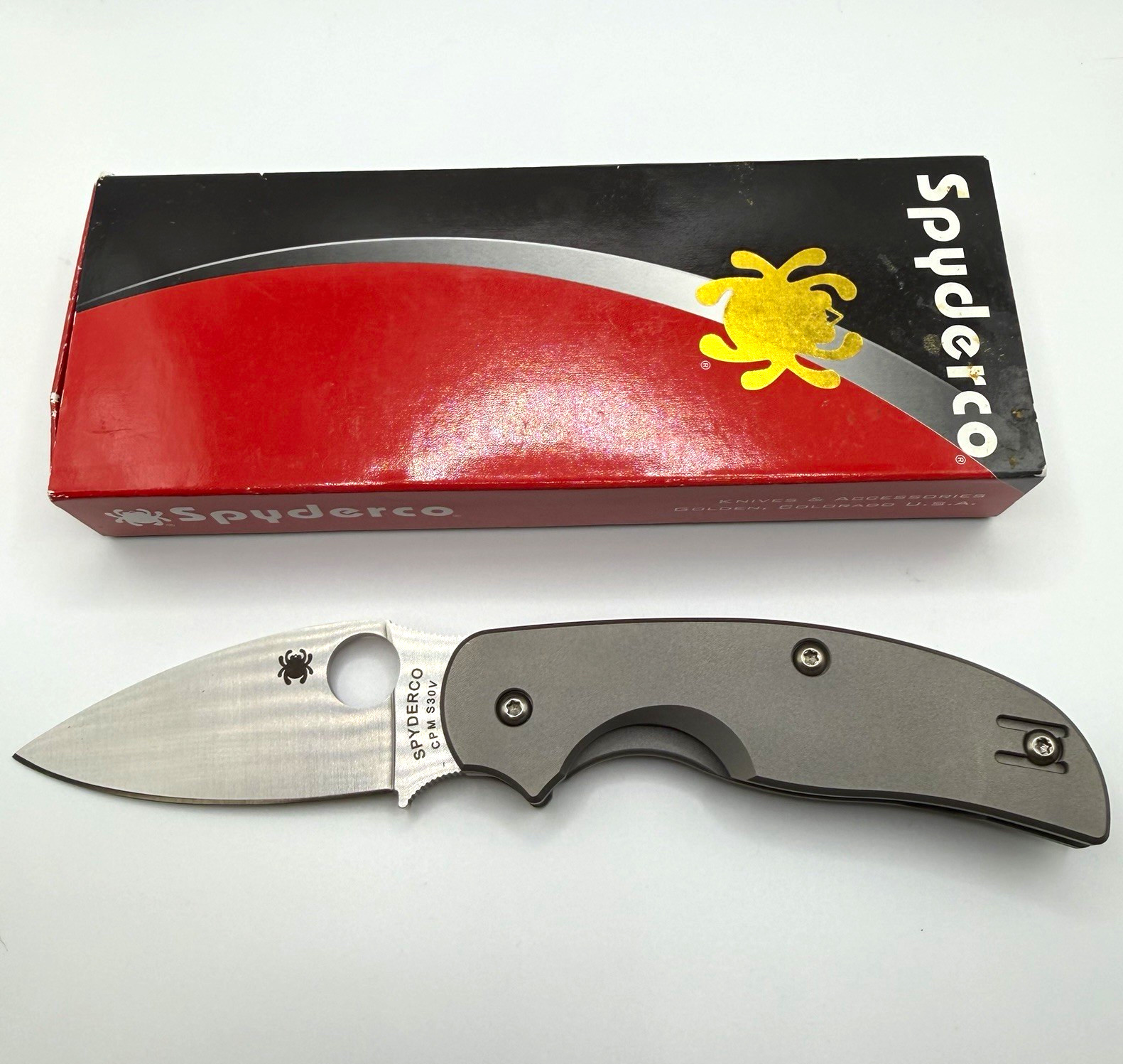 RARE BNIB Spyderco Sage 2 titanium handle CPMS30V folder BNIB 9/2011 RARE BNIB Spyderco Sage 2 titanium handle CPMS30V folder BNIB 9/2011