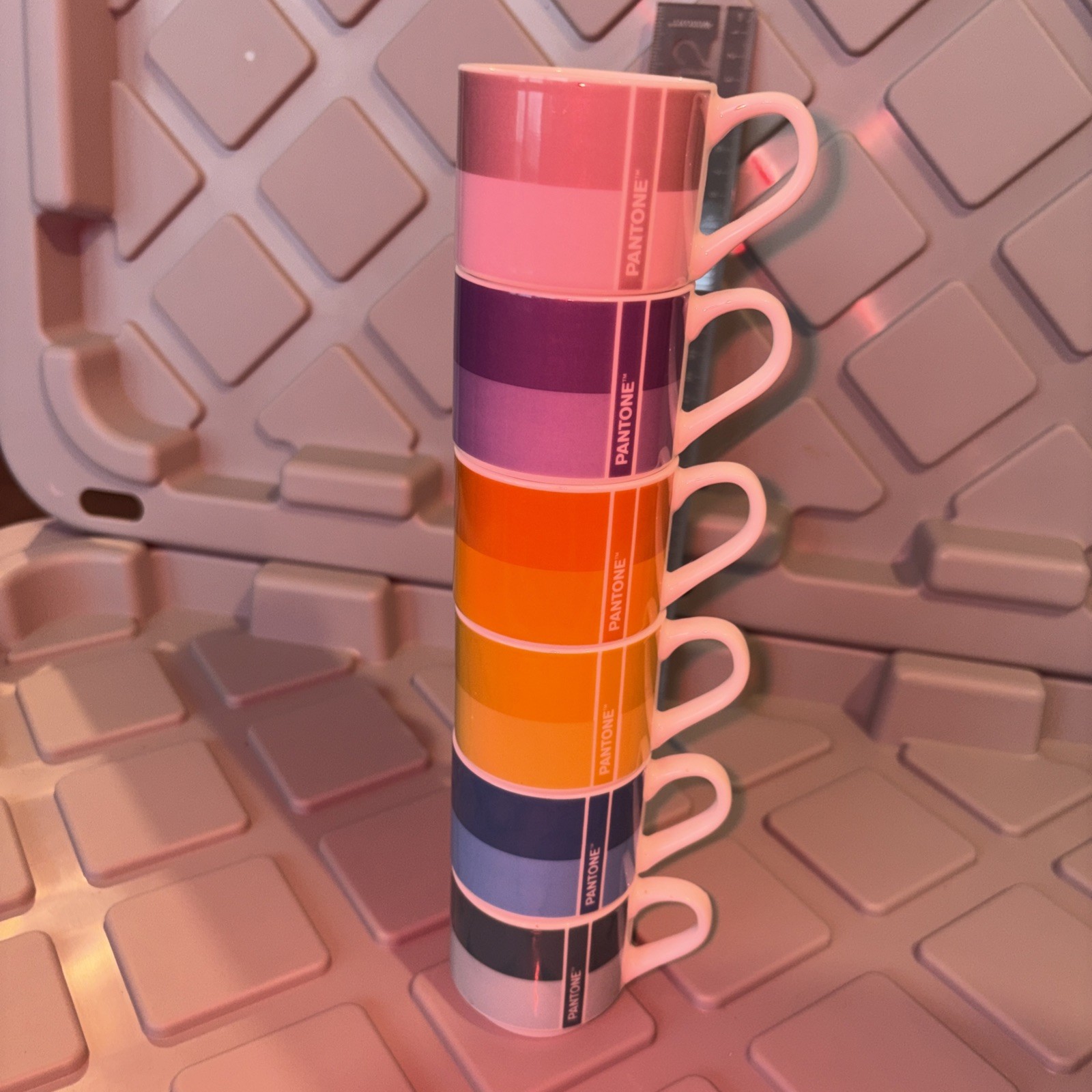 Pantone Egan Stackable Coffee Demitasse Espresso Cups set of 6 Pantone Egan Stackable Coffee Demitasse Espresso Cups set of 6