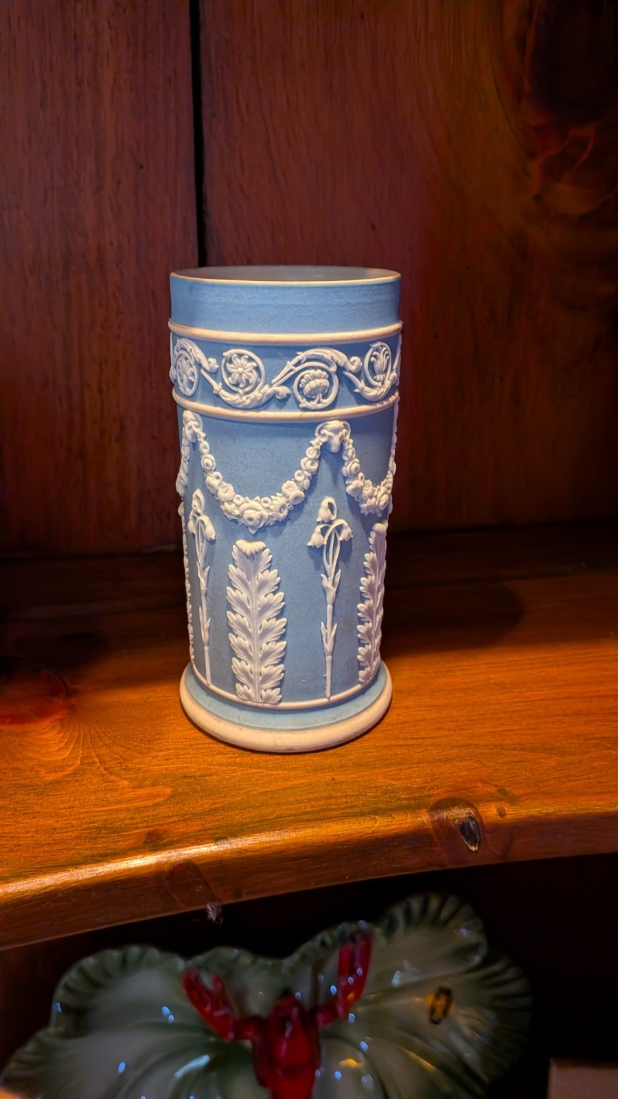 Antique Wedgwood Light Blue Jasperware Neoclassical Spill Vase Vintage Decor Antique Wedgwood Light Blue Jasperware Neoclassical Spill Vase Vintage Decor
