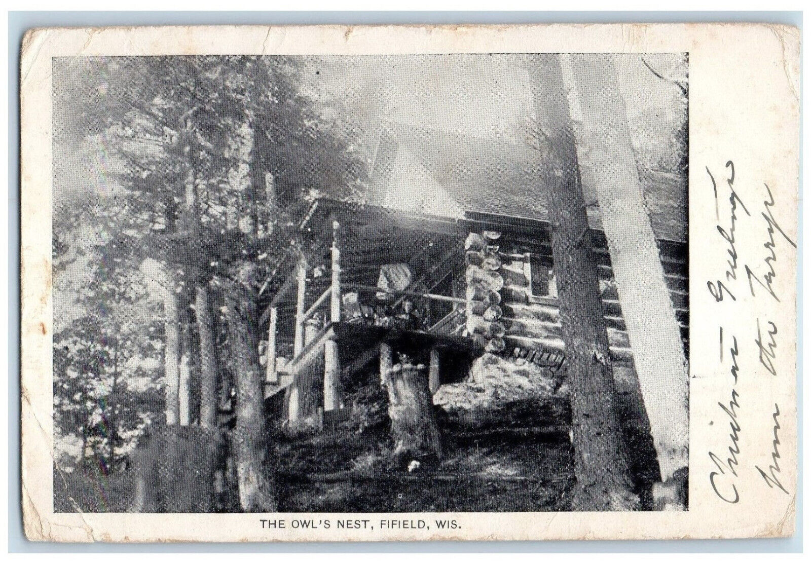 1906 The Owl's Nest Fifield Wisconsin WI Hamilton NY Antique Postcard