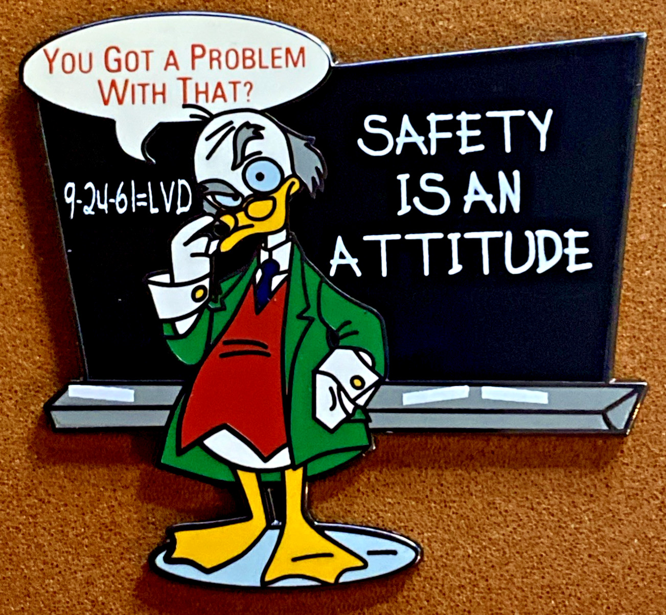 DISNEY WDW SAFETY IS AN ATTITUDE WITH LUDWIG VON DRAKE CAST SAFETY COMMITTEE PIN