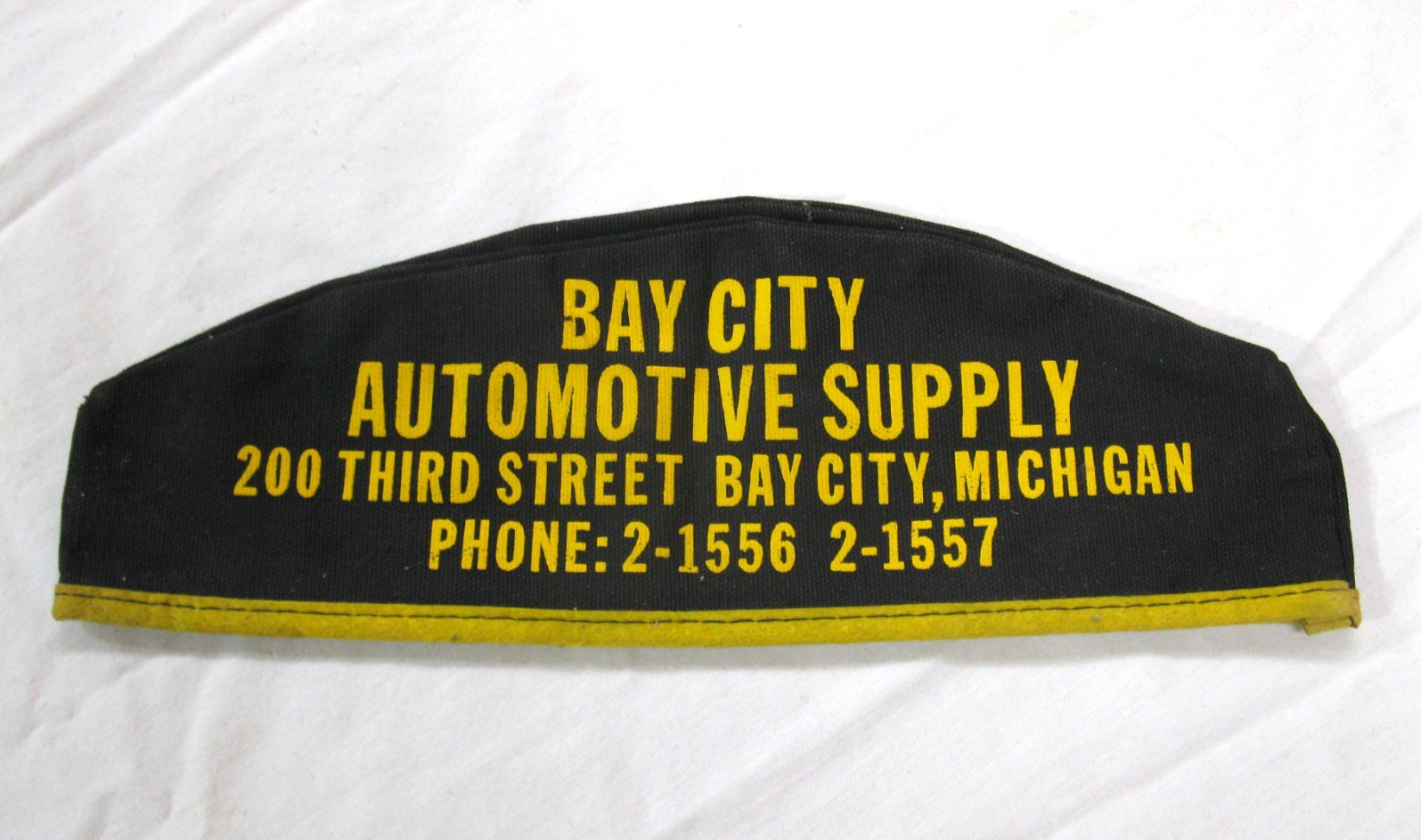 1930s Bay City Automotive Supply Advertising Hat Michigan 5 Digit Phone Number 1930s Bay City Automotive Supply Advertising Hat Michigan 5 Digit Phone Number