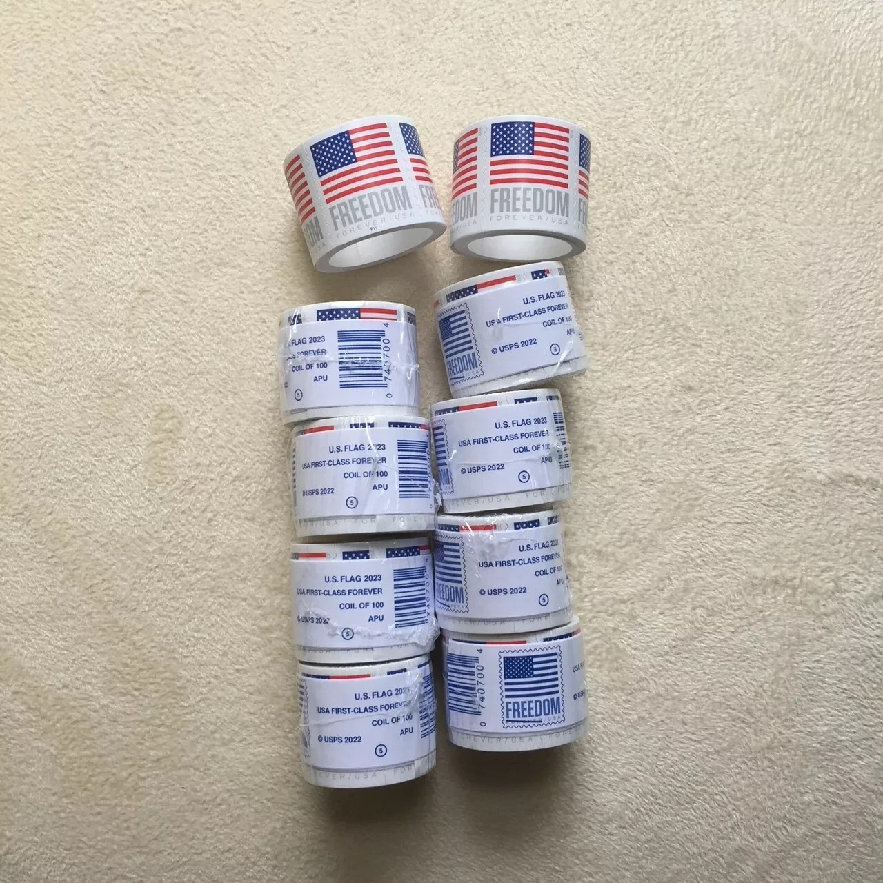 20 Rolls - Of 100 2023 U.S. Flag First Class US Postage Stamps 20 Rolls - Of 100 2023 U.S. Flag First Class US Postage Stamps