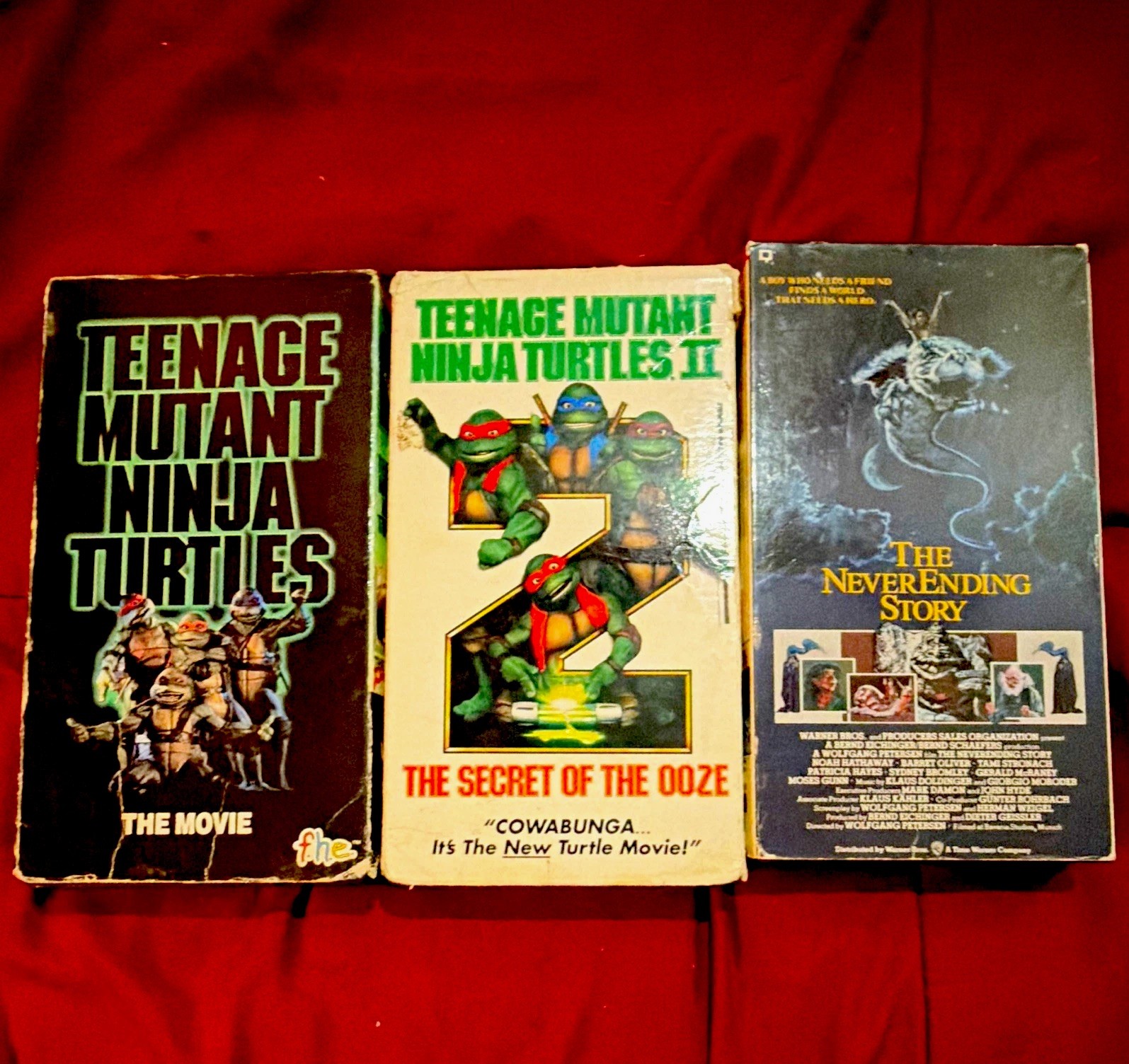 VHS Lot 3 Tapes TMNT Movie, TMNT II, NeverEnding Story VHS Lot 3 Tapes TMNT Movie, TMNT II, NeverEnding Story