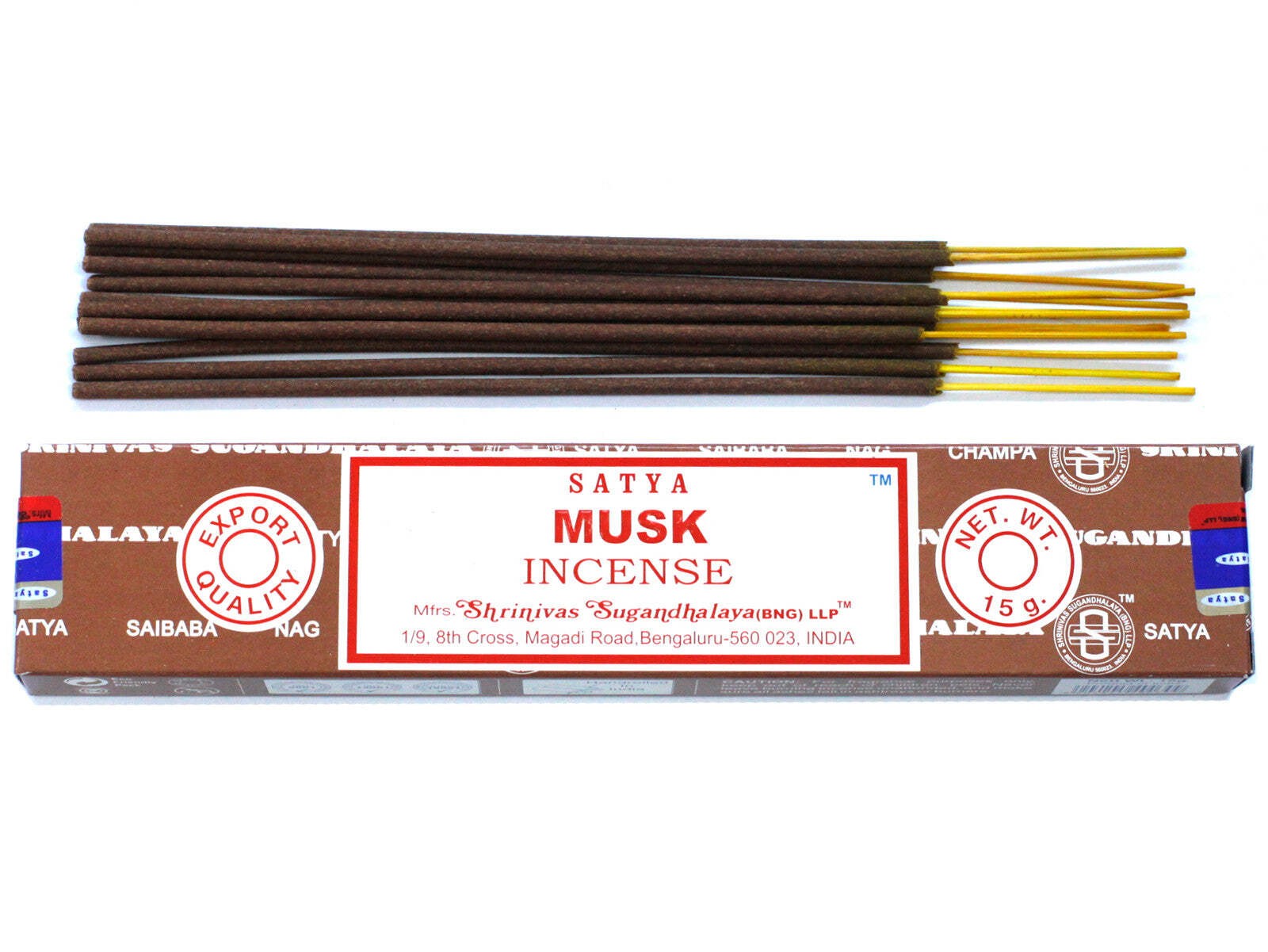 Satya Musk Incense Sticks 0.5oz Hand Rolled Aromatic India