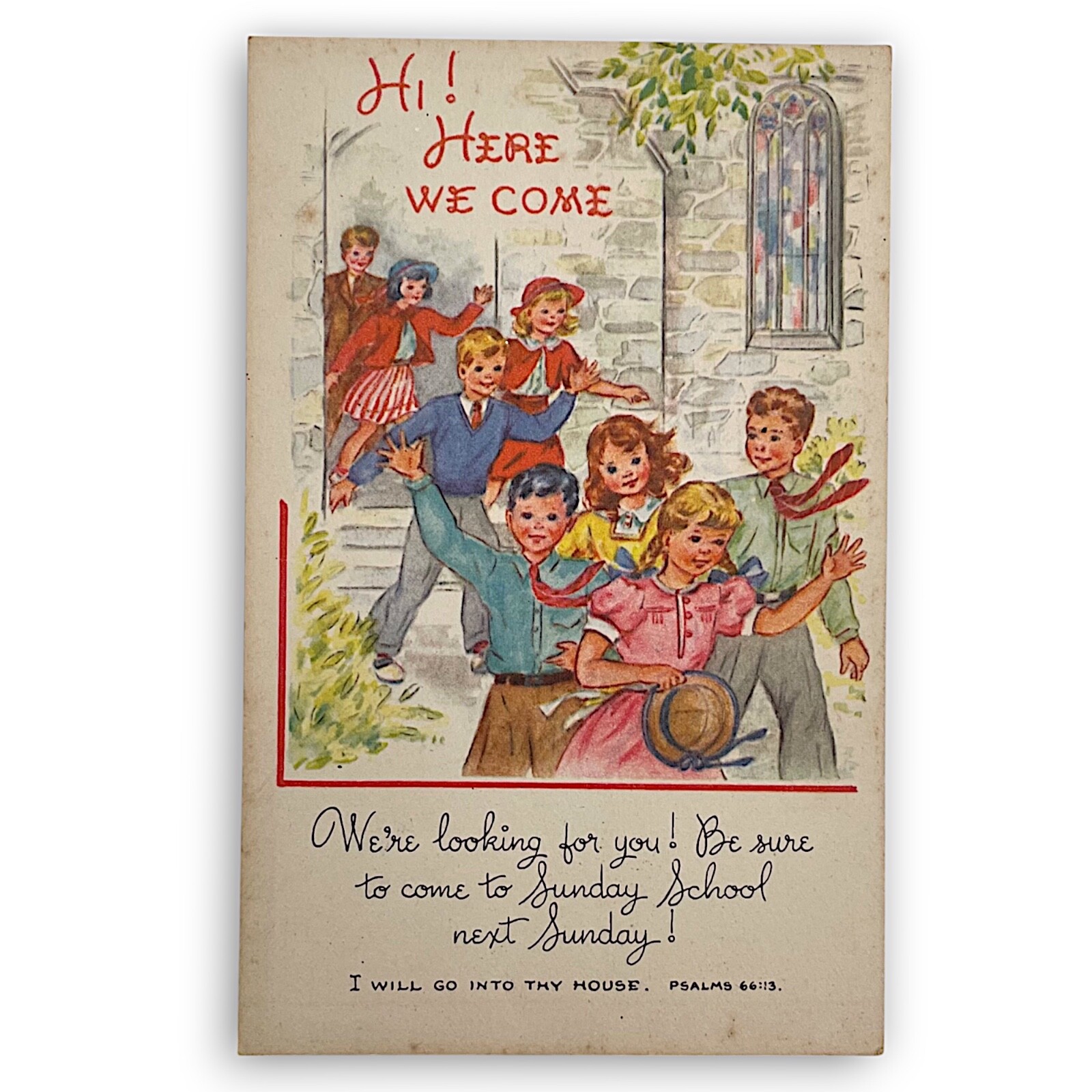 Vintage Sunday School Missed Church Post Card Church Religion