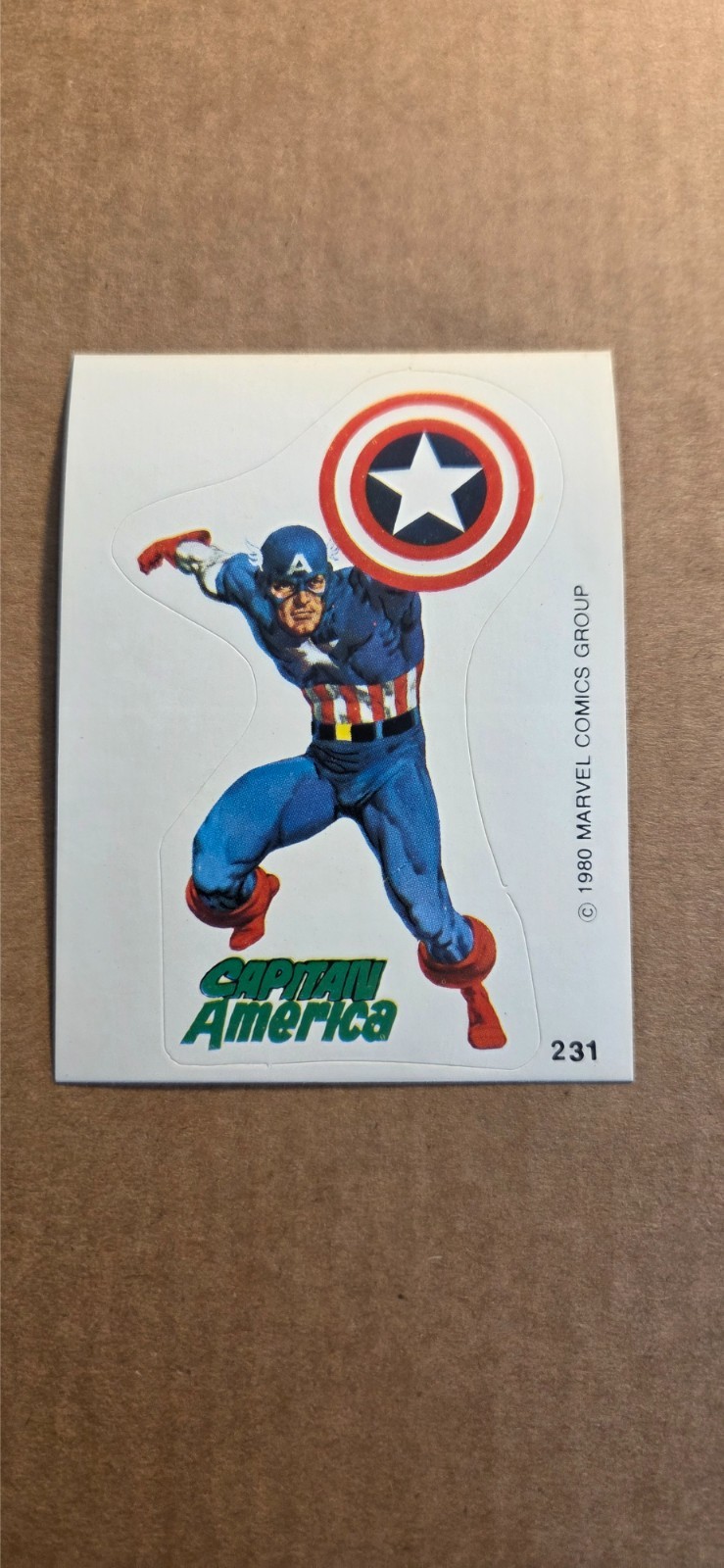 1980 MARVEL COMICS TERRABUSI STICKER CAPTAIN AMERICA #231 NM* 1980 MARVEL COMICS TERRABUSI STICKER CAPTAIN AMERICA #231 NM*