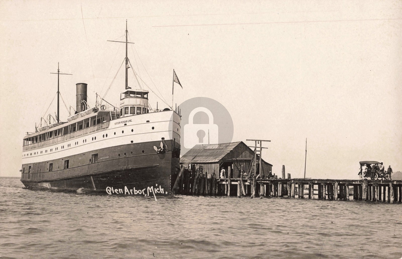 Michigan Line Steamer Docked at Glen Arbor MI Michigan RPPC Photo Postcard COPY Michigan Line Steamer Docked at Glen Arbor MI Michigan RPPC Photo Postcard COPY