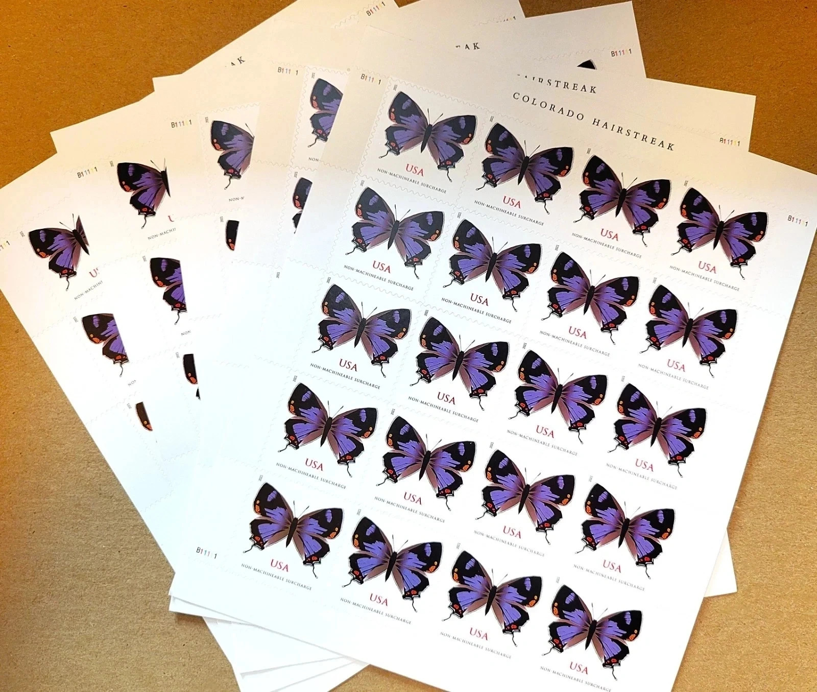 2021 Colorado Hairstreak Butterfly First Class 100 Pcs Total MNH,5 Sheets 2021 Colorado Hairstreak Butterfly First Class 100 Pcs Total MNH,5 Sheets