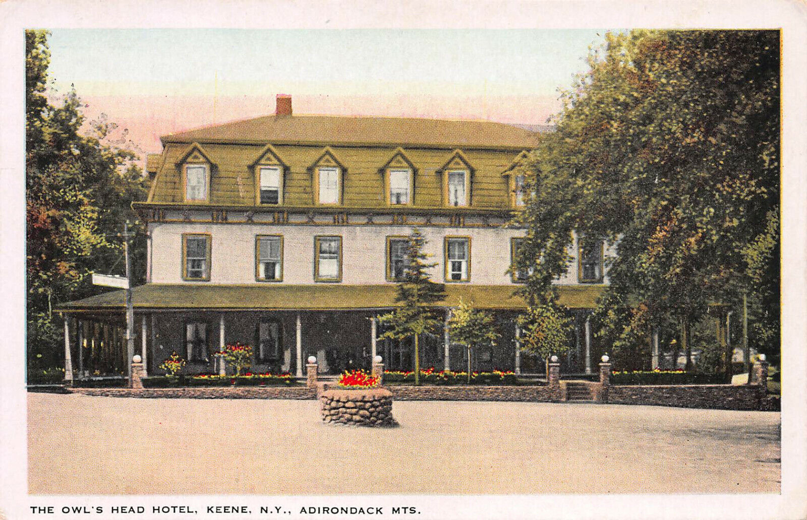 The Owl's Head Hotel, Adirondack Mtns., Keene, New York, Early Postcard, Unused 