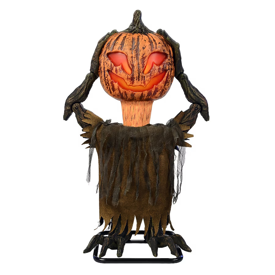 3 FT ANIMATED POP UP PUMPKIN HENCHMAN HALLOWEEN ANIMATRONIC PROP 3 FT ANIMATED POP UP PUMPKIN HENCHMAN HALLOWEEN ANIMATRONIC PROP