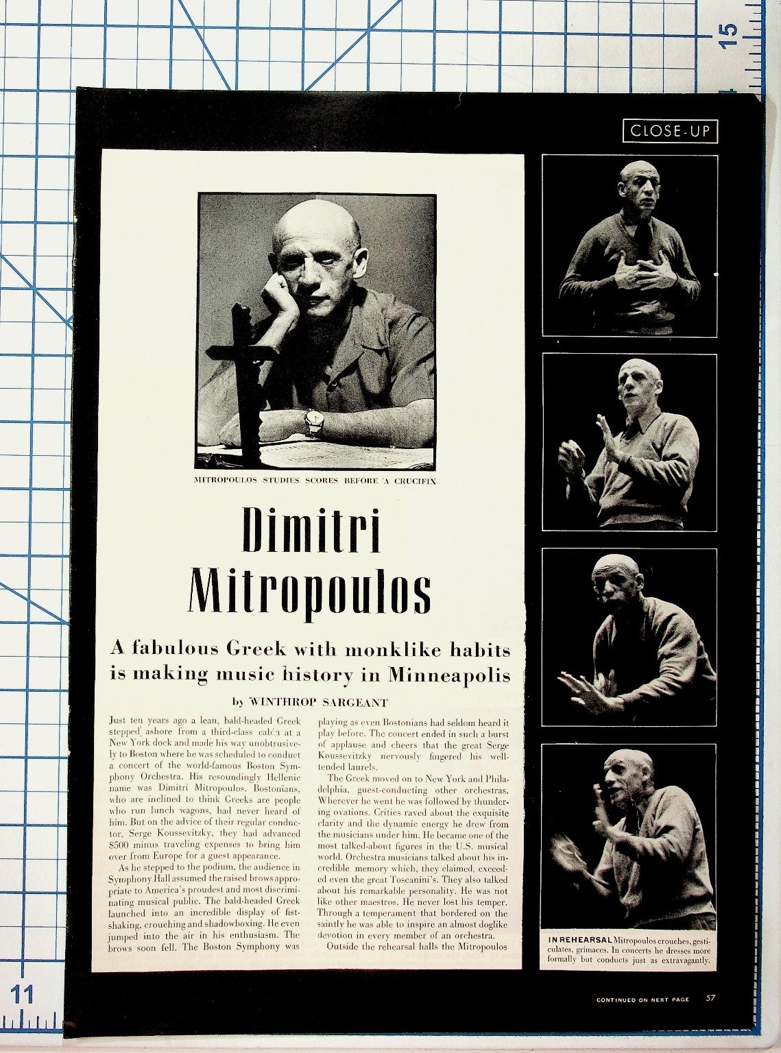 Dimitri Mitropoulos Magazine Article Feature Photos 1940s Greek Conductor Dimitri Mitropoulos Magazine Article Feature Photos 1940s Greek Conductor