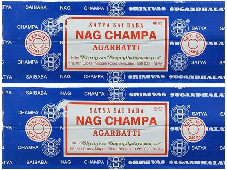 Satya Sai Baba Nag Champa Agarbatti Pack of 2 Incense Sticks Boxes 250gms... Satya Sai Baba Nag Champa Agarbatti Pack of 2 Incense Sticks Boxes 250gms...