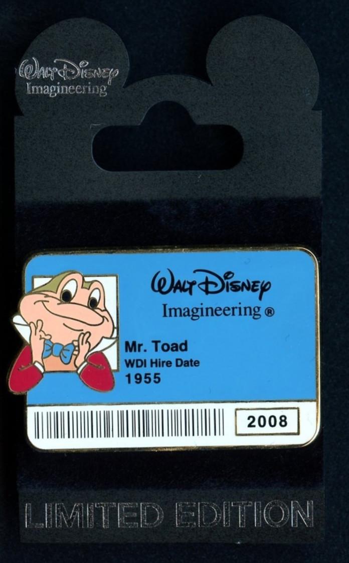 WDI DisneyI Mr. Toad Wild Ride I.D. Badge Series 2 LE 300 Pin from 2008