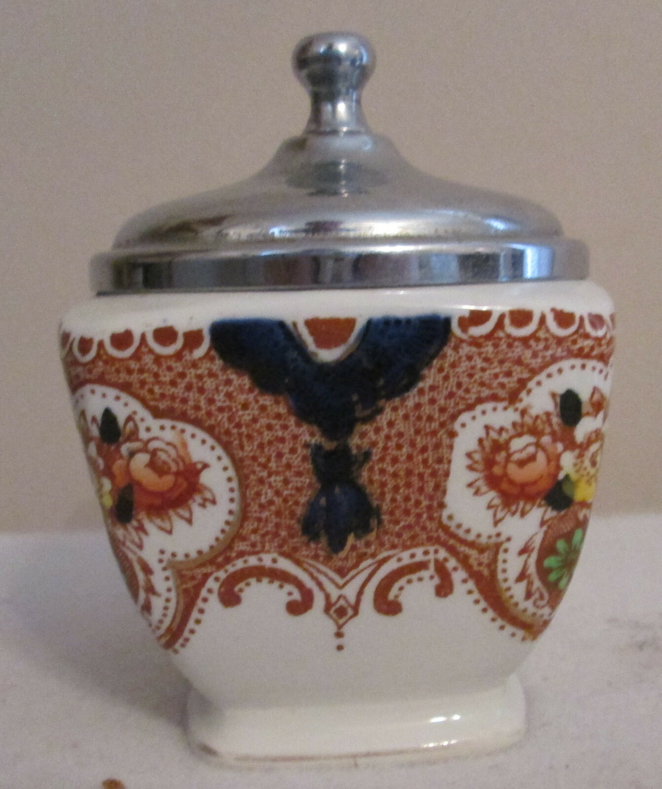Royal Tudor Ware Barker Bros Egg Coddler, China Jam, Jelly Condiment Bowl & Lid Royal Tudor Ware Barker Bros Egg Coddler, China Jam, Jelly Condiment Bowl & Lid