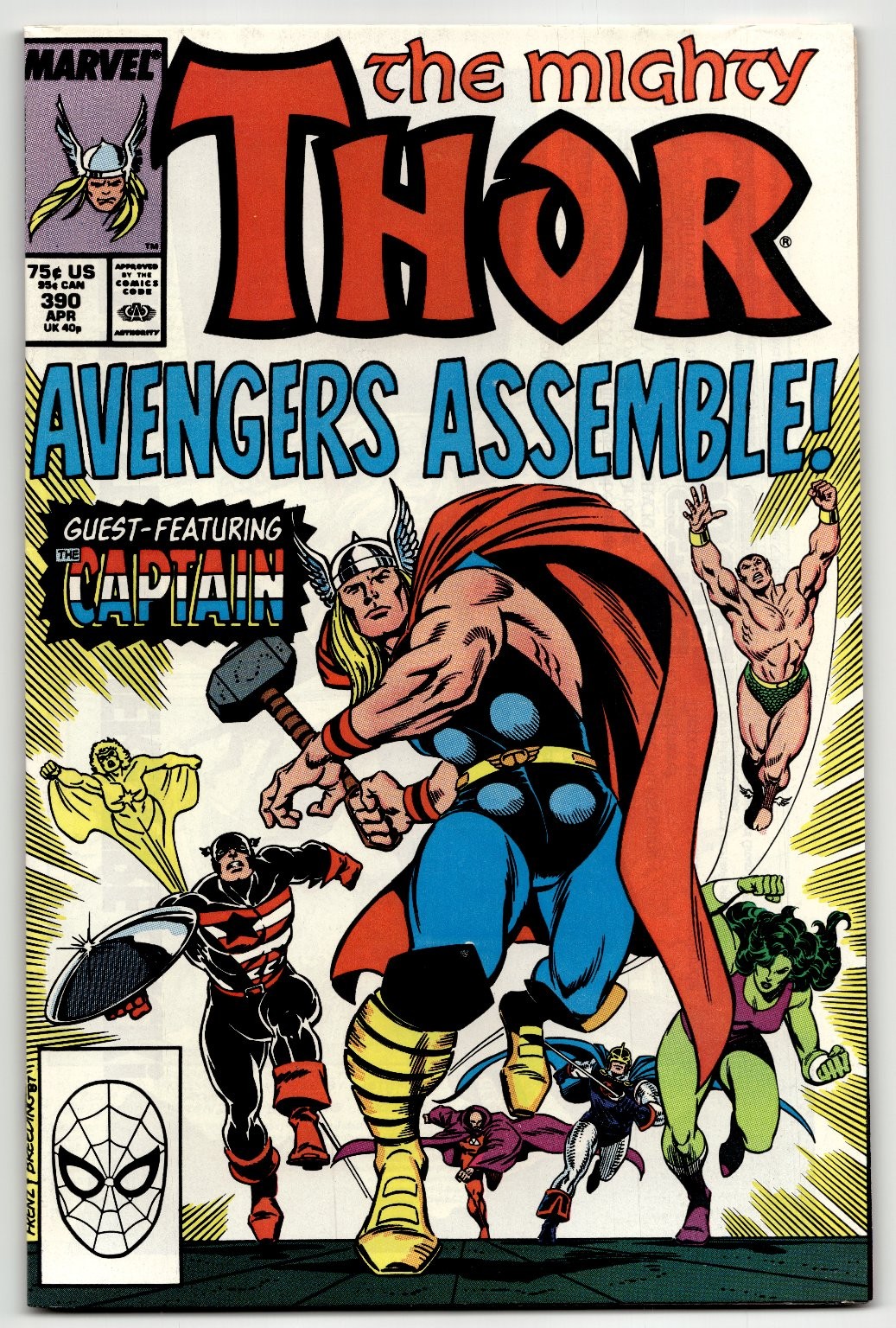 The Mighty Thor #390 Marvel Comics Ron Frenz Avengers 1988