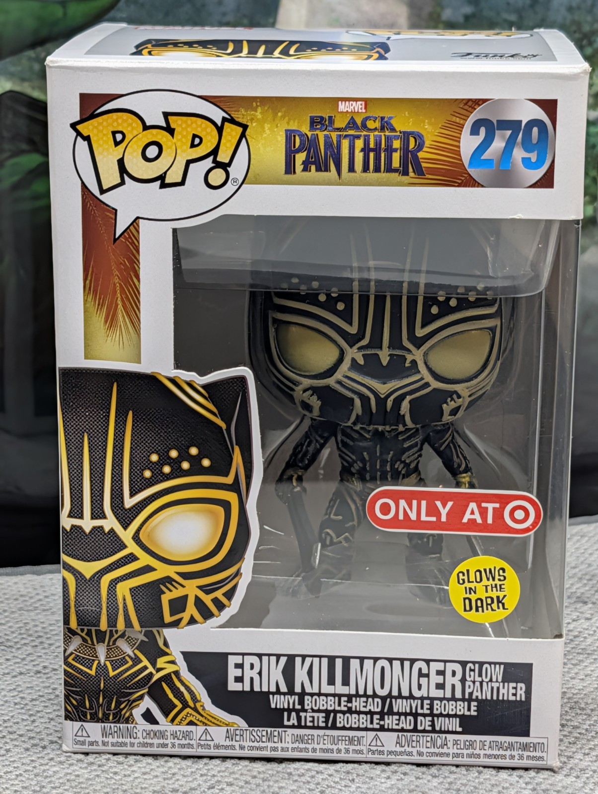 Funko Pop Vinyl: Marvel - Erik Killmonger (Glow Panther) (Glow) - Target...