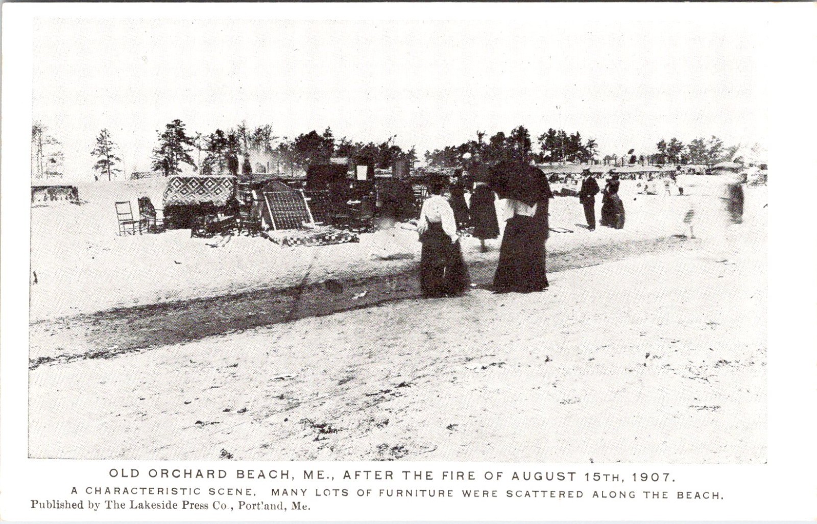 Old Orchard Beach, ME Maine AUGUST 15TH 1907 FIRE DAMAGE~BEACH DEBRIS Postcard Old Orchard Beach, ME Maine AUGUST 15TH 1907 FIRE DAMAGE~BEACH DEBRIS Postcard