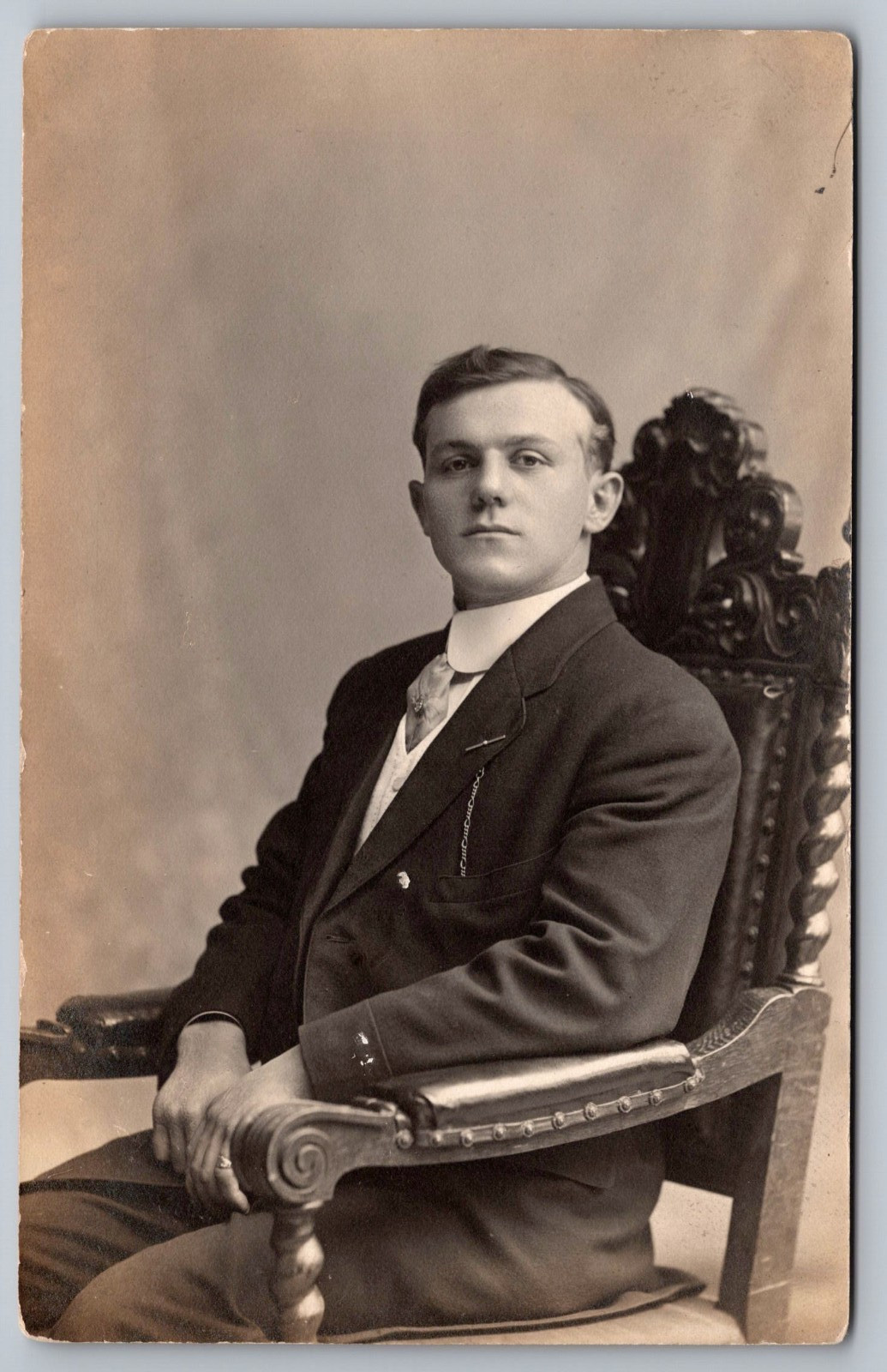 Jersey City NJ~Handsome Sturdy Young Man~New Suit~”Floyd” c1904-18 RPPC Postcard Jersey City NJ~Handsome Sturdy Young Man~New Suit~”Floyd” c1904-18 RPPC Postcard