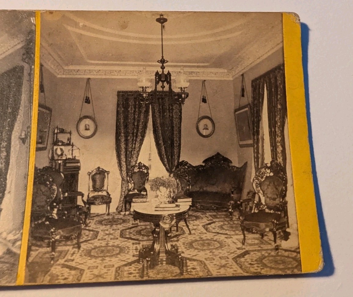 Barnet, Vermont - View Inside Home of J. H. Clement - Aldrich Stereoview A