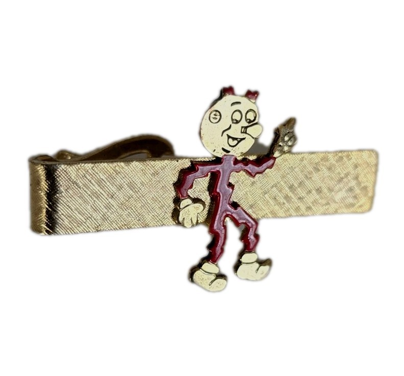 Vintage 1950s Reddy Kilowatt Tie Bar Clip Gold Tone Electric Company Mascot Vintage 1950s Reddy Kilowatt Tie Bar Clip Gold Tone Electric Company Mascot