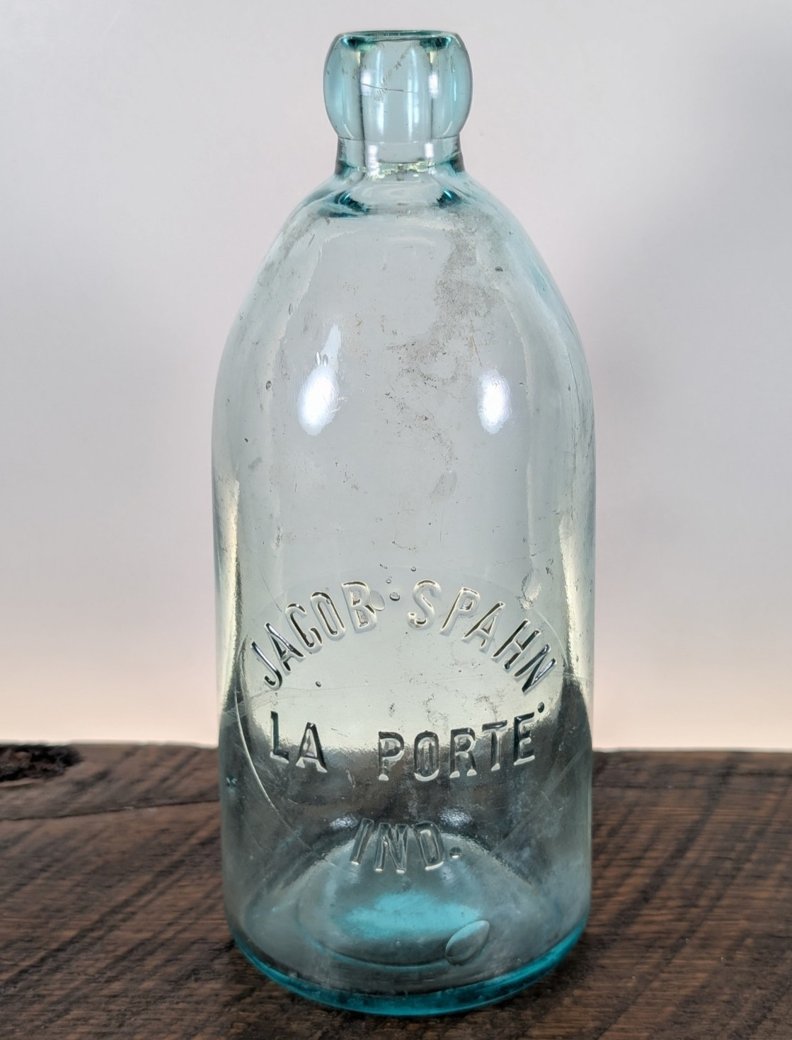 RARE Quart Size Hutchinson Bottle Jacob Spahn LaPorte La Porte IN IND INDIANA RARE Quart Size Hutchinson Bottle Jacob Spahn LaPorte La Porte IN IND INDIANA