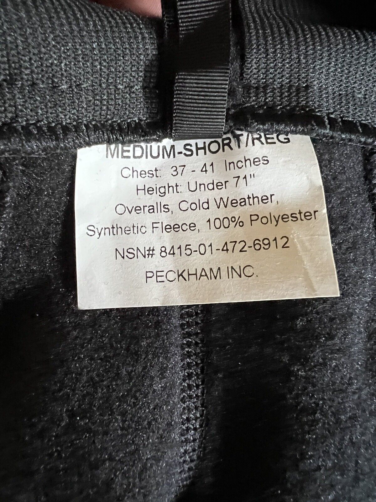 Nice Preowned Polartec Medium-Short/regular Black Fleece Overalls.